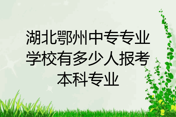 湖北鄂州中专专业学校有多少人报考本科专业