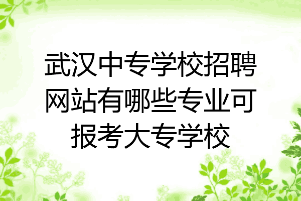 武汉中专学校招聘网站有哪些专业可报考大专学校