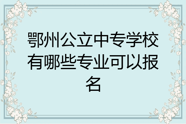 鄂州公立中专学校有哪些专业可以报名