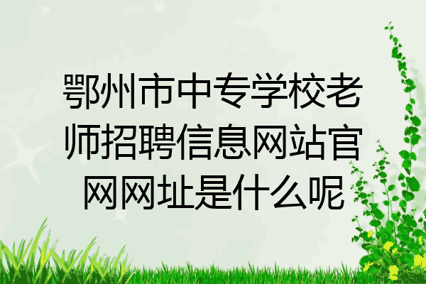 鄂州市中专学校老师招聘信息网站官网网址是什么呢