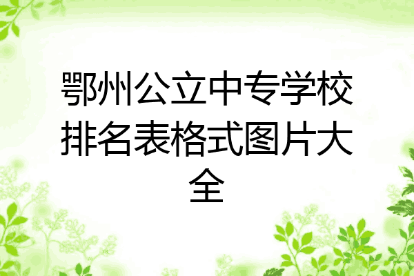 鄂州公立中专学校排名表格式图片大全
