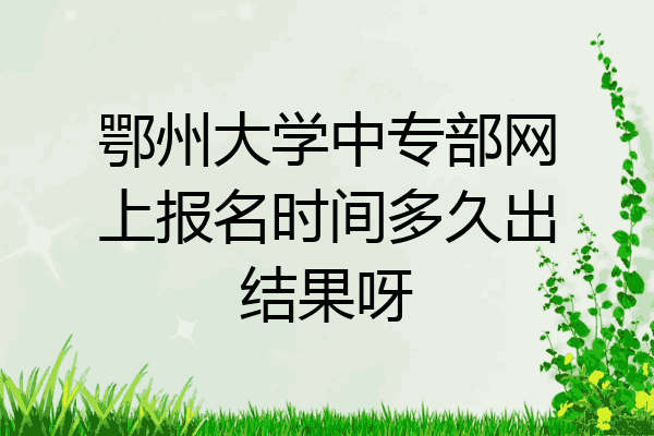 鄂州大学中专部网上报名时间多久出结果呀