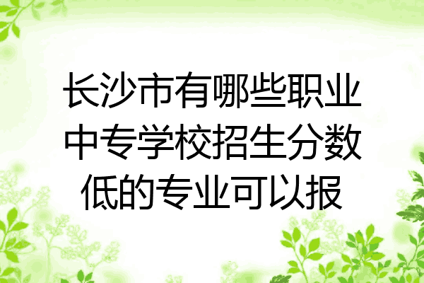 长沙市有哪些职业中专学校招生分数低的专业可以报