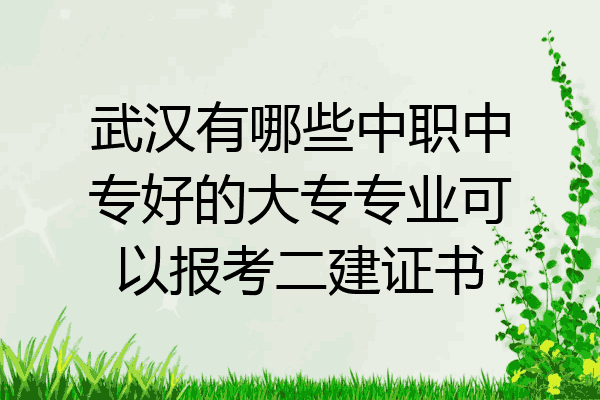 武汉有哪些中职中专好的大专专业可以报考二建证书