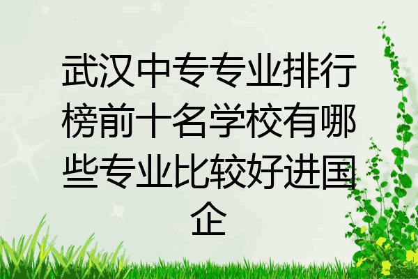 武汉中专专业排行榜前十名学校有哪些专业比较好进国企