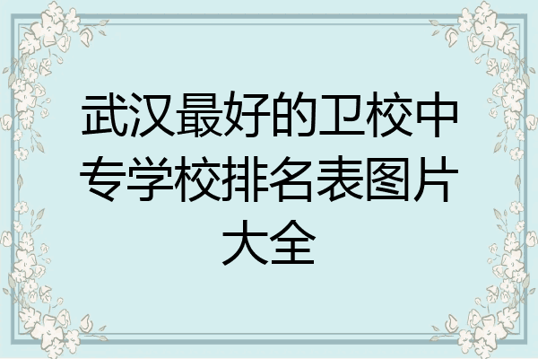 武汉最好的卫校中专学校排名表图片大全