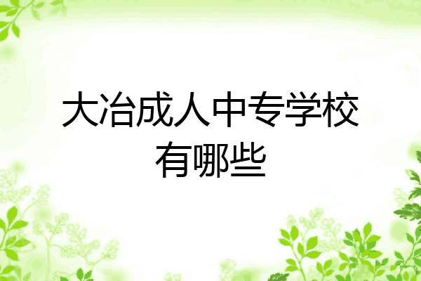 大冶成人中专学校有哪些