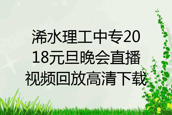 浠水理工中专2018元旦晚会直播视频回放高清下载