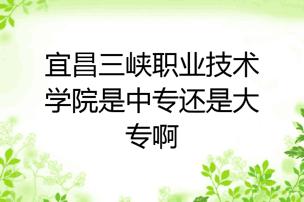 宜昌三峡职业技术学院是中专还是大专啊