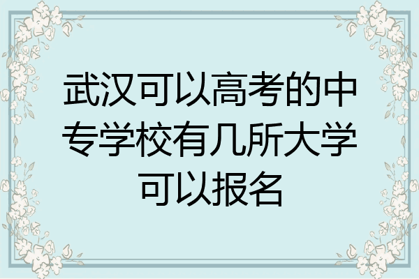 武汉可以高考的中专学校有几所大学可以报名