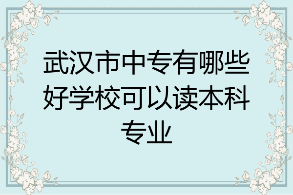 武汉市中专有哪些好学校可以读本科专业