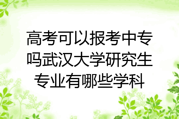 高考可以报考中专吗武汉大学研究生专业有哪些学科
