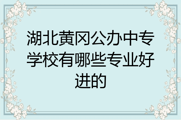 湖北黄冈公办中专学校有哪些专业好进的