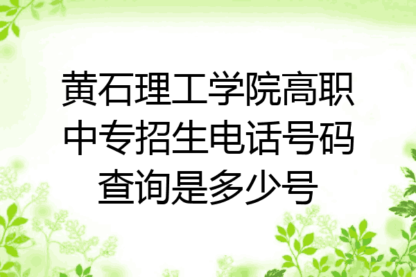 黄石理工学院高职中专招生电话号码查询是多少号