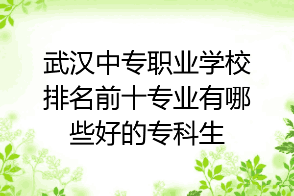 武汉中专职业学校排名前十专业有哪些好的专科生