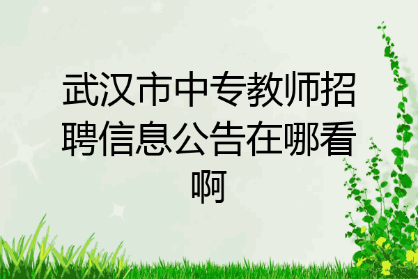 武汉市中专教师招聘信息公告在哪看啊
