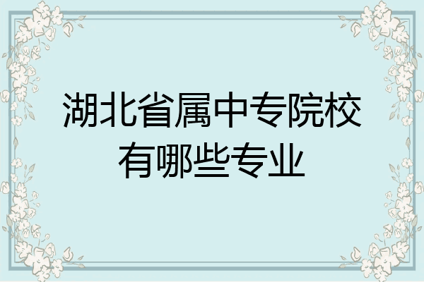 湖北省属中专院校有哪些专业