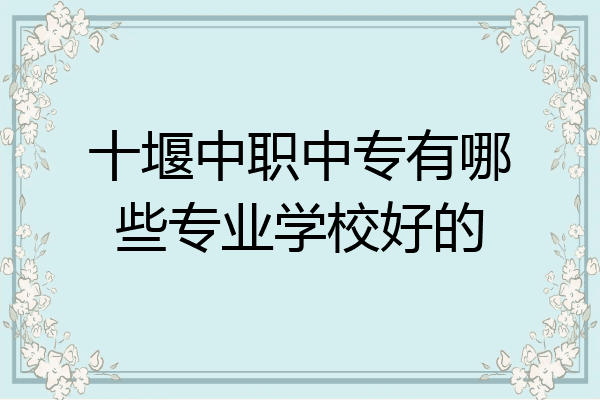 十堰中职中专有哪些专业学校好的