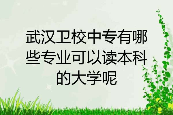武汉卫校中专有哪些专业可以读本科的大学呢