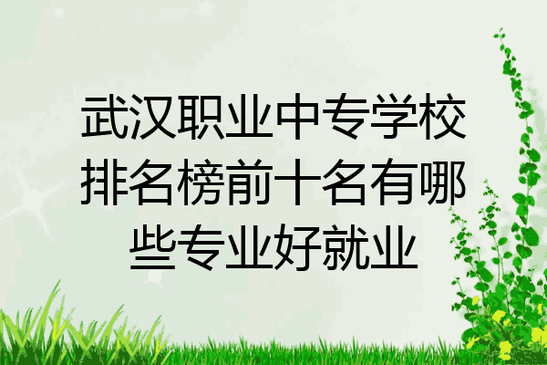 武汉职业中专学校排名榜前十名有哪些专业好就业