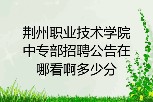荆州职业技术学院中专部招聘公告在哪看啊多少分