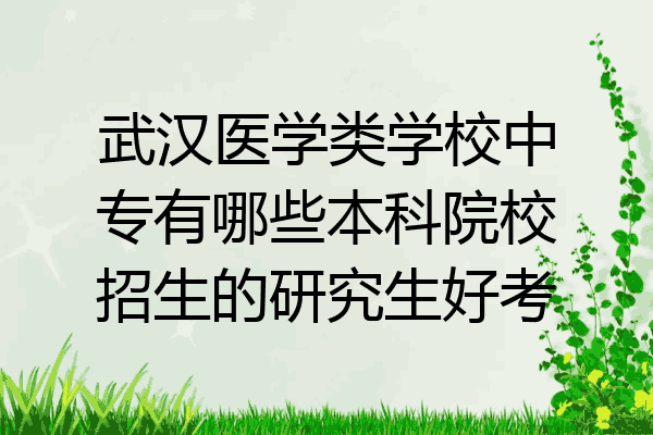 武汉医学类学校中专有哪些本科院校招生的研究生好考