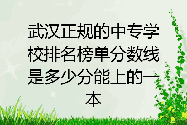 武汉正规的中专学校排名榜单分数线是多少分能上的一本