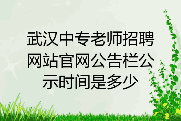 武汉中专老师招聘网站官网公告栏公示时间是多少