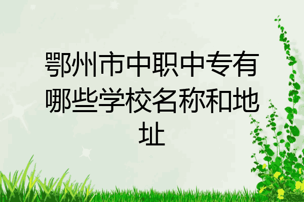 鄂州市中职中专有哪些学校名称和地址