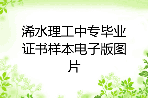 浠水理工中专毕业证书样本电子版图片