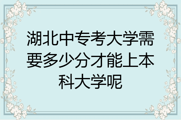 湖北中专考大学需要多少分才能上本科大学呢