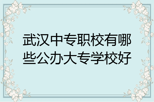 武汉中专职校有哪些公办大专学校好