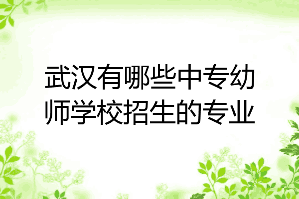 武汉有哪些中专幼师学校招生的专业