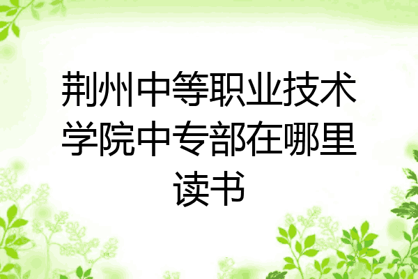 荆州中等职业技术学院中专部在哪里读书