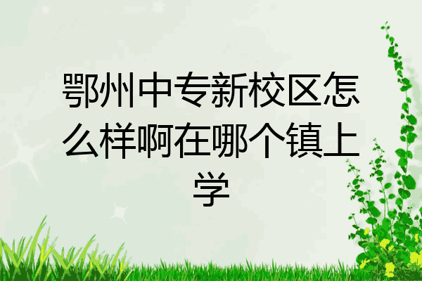 鄂州中专新校区怎么样啊在哪个镇上学