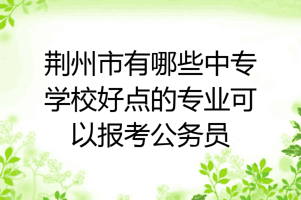 荆州市有哪些中专学校好点的专业可以报考公务员
