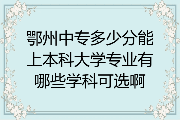 鄂州中专多少分能上本科大学专业有哪些学科可选啊