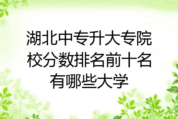 湖北中专升大专院校分数排名前十名有哪些大学
