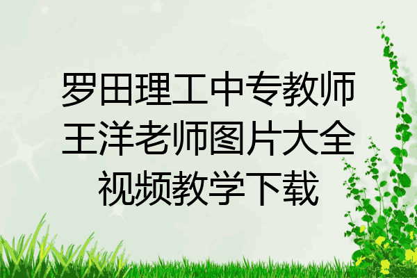 罗田理工中专教师王洋老师图片大全视频教学下载