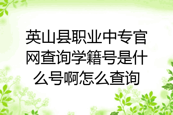 英山县职业中专官网查询学籍号是什么号啊怎么查询