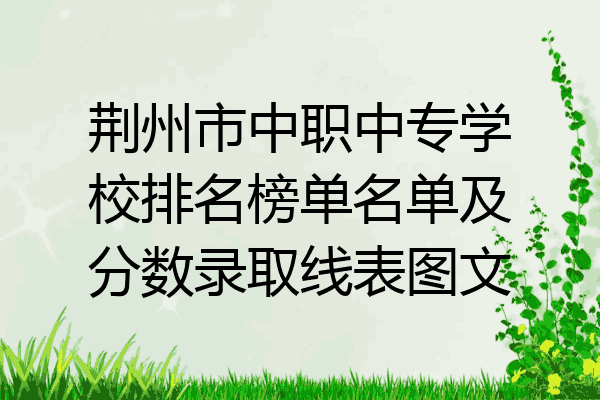 荆州市中职中专学校排名榜单名单及分数录取线表图文