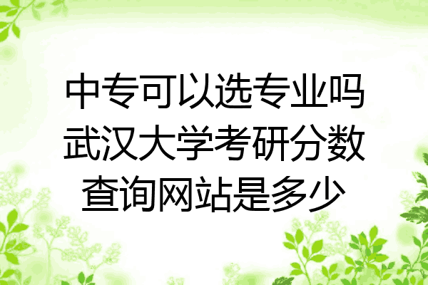 中专可以选专业吗武汉大学考研分数查询网站是多少