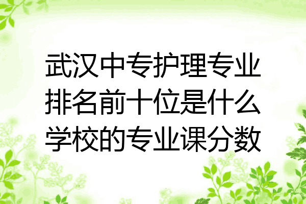 武汉中专护理专业排名前十位是什么学校的专业课分数