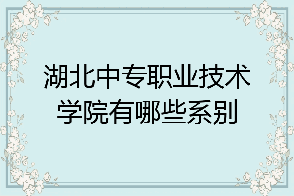 湖北中专职业技术学院有哪些系别