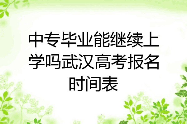 中专毕业能继续上学吗武汉高考报名时间表