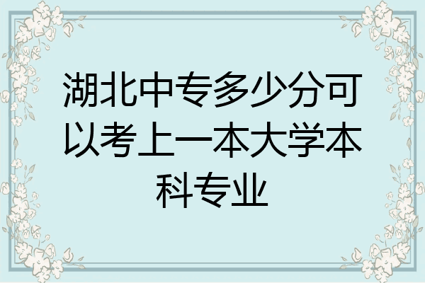 湖北中专多少分可以考上一本大学本科专业