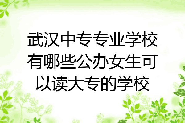武汉中专专业学校有哪些公办女生可以读大专的学校