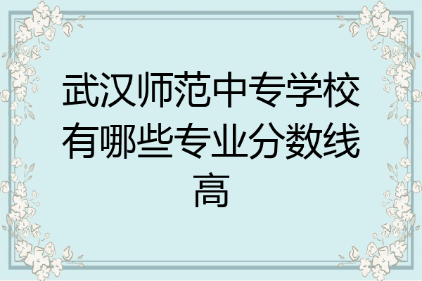 武汉师范中专学校有哪些专业分数线高