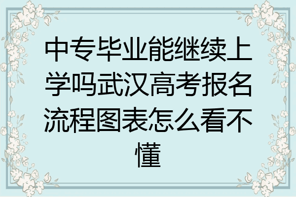 中专毕业能继续上学吗武汉高考报名流程图表怎么看不懂