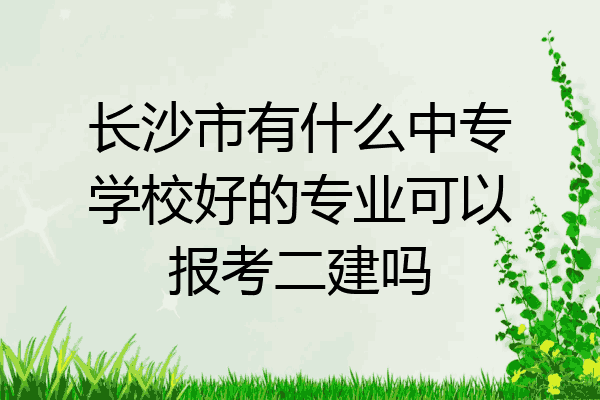 长沙市有什么中专学校好的专业可以报考二建吗